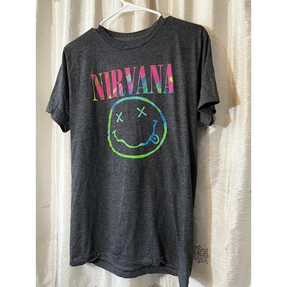 NIRVANA Other - Nirvana Nevermind unisex Smiley Face T-Shirt gray tie dye size large